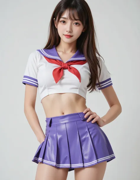 super detailed, masterpiece, ultra-high resolution,, superior quality, photogenic clarity, latex blue-purple rubber sailor suit,...