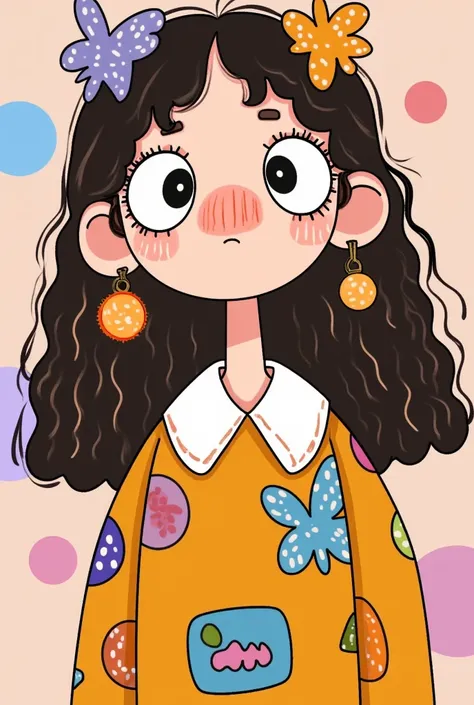 Flat wind，vector，Childish art cartoon，Primary school students in the classroom，,Big eyes，Cute expressions，Bangs，Minimalism，Blouse with a large collar，piece together，autumn，Lovely art style, Colorful! Digital illustration style, Mathematical Art. Colorful c...