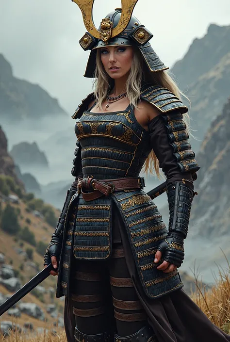 full-body shot of Alexa Bliss as a samurai. 