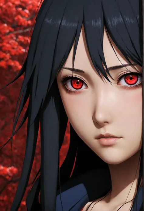 Izumi uchiha, 1girl, red eyes, uchiha eyes, 