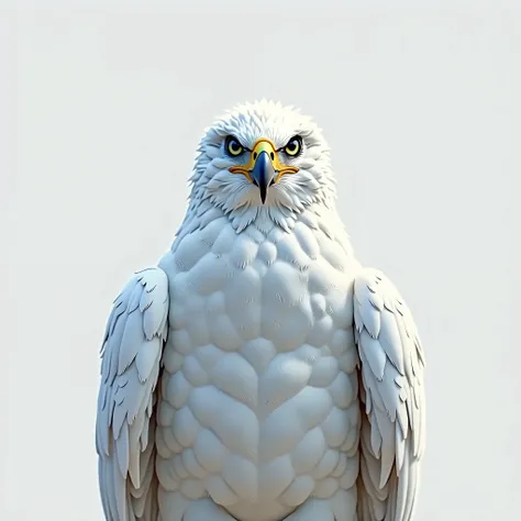 a white hawk from the front on a transparent background