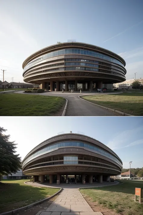 Tech incubation hub with theme of cyber, futuristic log construction; accompanied by senior friendly housing.  Zaha Hadid merged with IM pei style