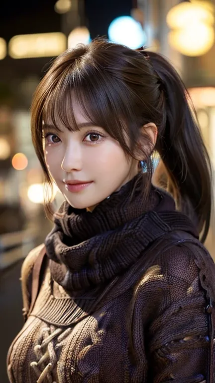 1 Japanese girl,(Cable knit sweater:1.4),(Wearing a large scarf:1.4), (RAW Photos, Best Quality), (Realistic, Realistic:1.4), Full Body Shot, Very delicate and beautiful, 非常にdetailed, 8K wallpaper, wonderful, detailed, 非常にdetailedなCG Unity, High resolution...