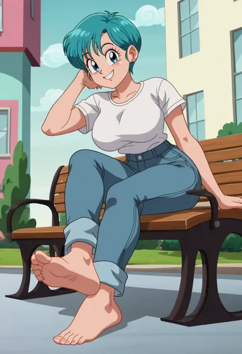 source_animé, puntaje_9, puntaje_8_arriba, puntaje_7_arriba, animé screencap,8k, absurdo res, bulma, 1 girl, solo, blue hair, sh...