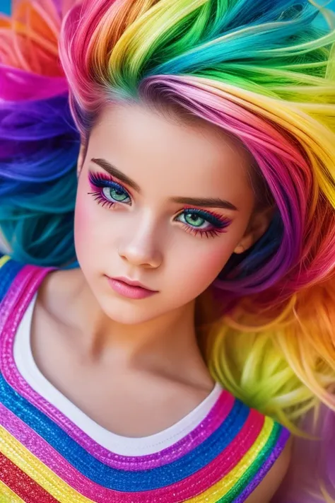 cute sensual teen, 1girl, vibrant rainbow tutu, beautiful detailed eyes, beautiful detailed lips, extremely detailed face, longeyelashes, sensual pose, candy land, combat boots, best quality, 8k, highres, masterpiece, ultra-detailed, realistic, photorealis...