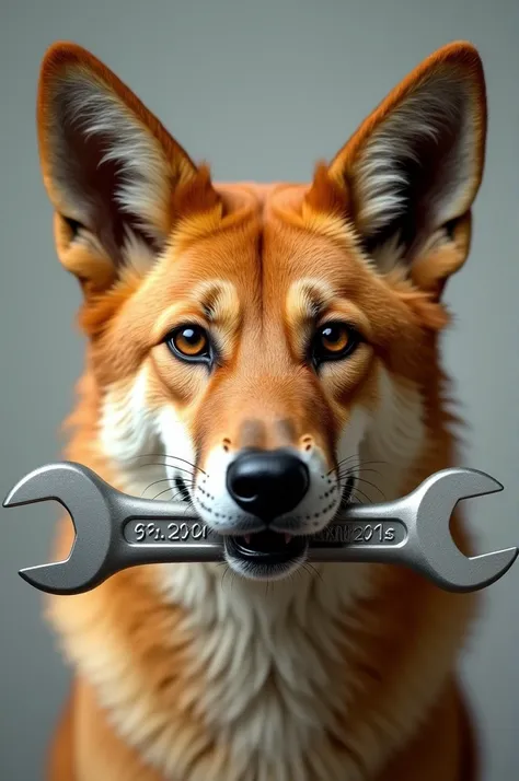 A profile picture of a dingo holding a wrench in its mouth