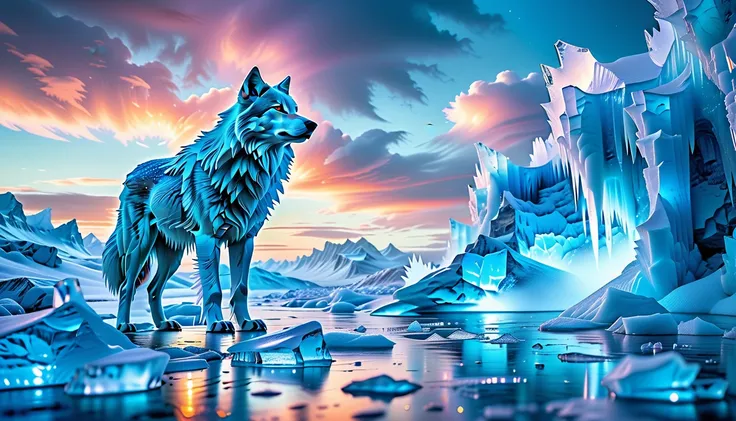 A Masterpiece In 32K Resolution, Supreme Quality, Super Detail, Official Art, Very High-Resolution 32K Wallpaper. Icy And Pristine, Ultra-Detailed Features. Majestic Glaciers And Snow-Covered Peaks Stretch Across The Horizon, Glowing With Ethereal Light. I...