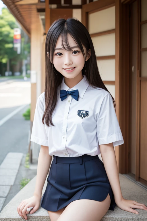 high quality masterpiece, 8k, , japanese girls, raw photos, absurd, winner portrait smile face, 笑face, alone, uniform, summer cl...