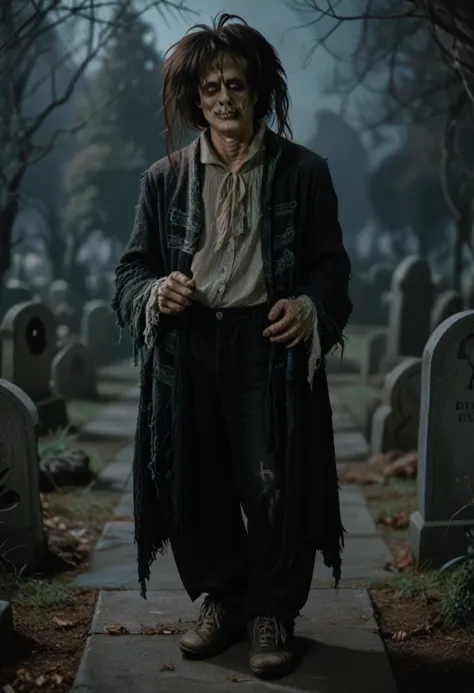 billybutcherson, full body, sexy, flirting, in a spooky graveyard