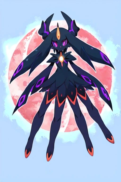  female scary creepy black demon alola pokemon sun and moon style 