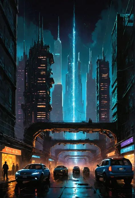 The city unfolds before you like a sprawling tapestry of neon and shadows, a cyberpunk metropolis undergoing radical transformation. Amidst the neon-glow and electricity humming through the air, heavy machinery with cybernetic enhancements carry out their ...