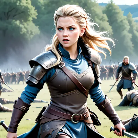 Lagertha, torn clothes, battle field
