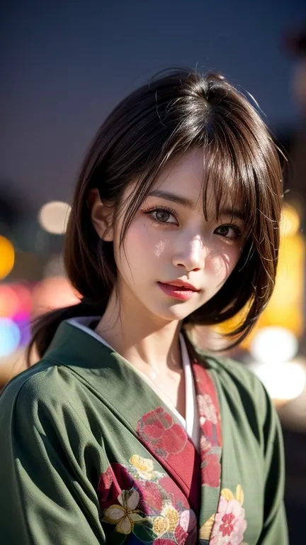 (masterpiece, Best Quality:1.4), Beautiful Face, 8k, 85 mm, Absurd, (Japanese Kimono:1.4), Upper Body, Clevis of the breast、To the camera、 Violet, Gardenias, Delicate girl, Alone, knight, Watch the audience, Upper Body, Film Grain, chromatic aberration, Sh...