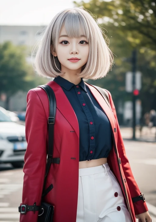 Live action version:1.5,One Girl, Gray Hair:1.3,Shortcuts:1.3,Best Quality、shape、非常にdetailed、High resolution、8K wallpaper、完璧なダイナミックな構shape、Natural color lips、(masterpiece:1.3)、(One Girl:1.1)、(detailed、 Shiny skin:1.1)、Healthy thighs are beautiful,(Skin Rad...