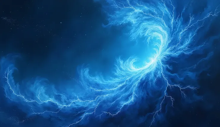 create a graphic element about blue galaxy, electricity flowing all around.




