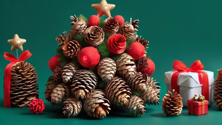 ral-pinecone, a christmas with ornaments 