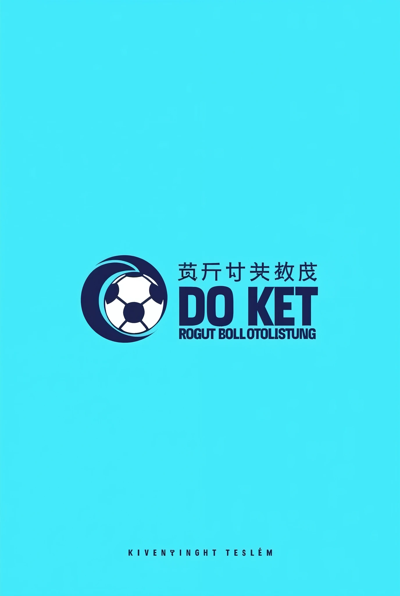 football team logo with text DOAN KET - DONG ANH, BALL IN CENTER, BACKGROUND CYAN, KEEP TEXT, logo off procurate system of Vietnam on top
