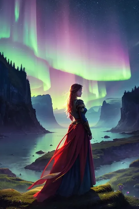 Best Quality、Landscape painting、Beautiful Aurora、Fantasy