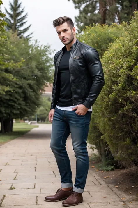 (RAW photo, best quality) , Realistic , Handsome men , casual wear,outdoor
