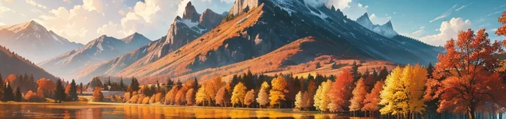 (( The best quality )), (( masterpiece)), (detailed), Natural autumn landscape