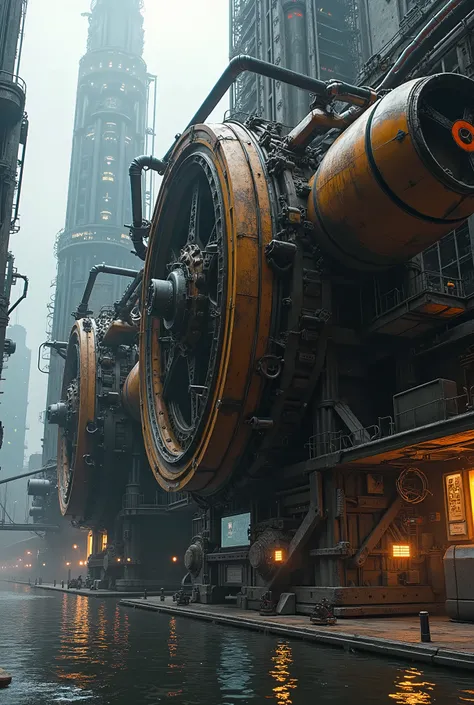 Large machinery、Ultra-precision、Cyberpunk、Steampunk、masterpiece, best quality, extremely detailed CG unity 8k wallpaper,