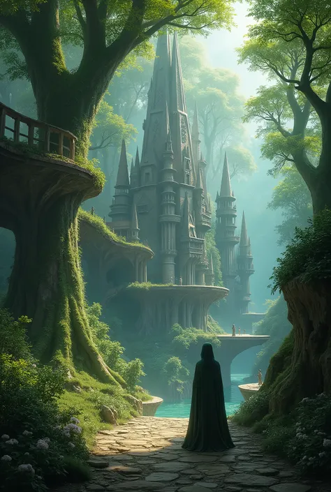 Medieval Elvish city in a forest

