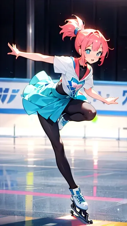 Cute girl with nice anime style,Figure skating