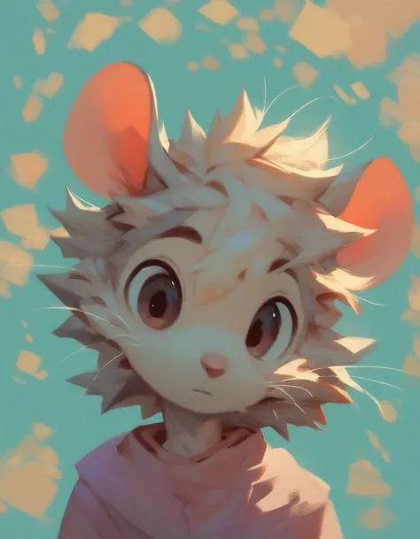 check_9, check_8_up, check_7_up, check_6_up, check_5_up, check_4_up, rating_safe, minimalist art without lines, ( Anthropomorphic fluffy boy mouse:1,7),simple, pastel colors, Cute