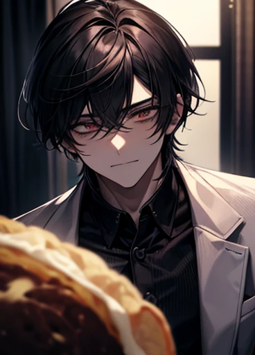 Private Server、{room}、dark、dark、{craziness}、 good-looking guy with empty eyes、Long Bangs、Unshaven、{Yandere}、Twisted Smile、{male}、High image quality、{anger}、{Breakfast}、Empty face、{Solid depiction }、