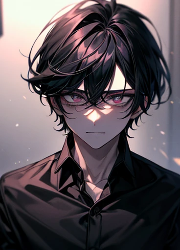 Private Server、{room}、dark、dark、{craziness}、Hollow-eyed handsome man、Long Bangs、Unshaven、{Yandere}、Twisted Smile、{male}、High image quality、{anger}、Empty face、A firm eye、Above the upper body、