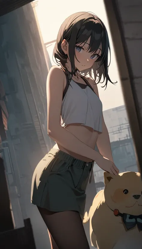 (One girl,Beautiful girls),((slender,Small breasts,baby face,Small Face,)), viewers,Black Hair,Droopy eyes,Vertical pupils,bikini, Narrow eyes,Beautifully detailed anime art, mischievous smiles,