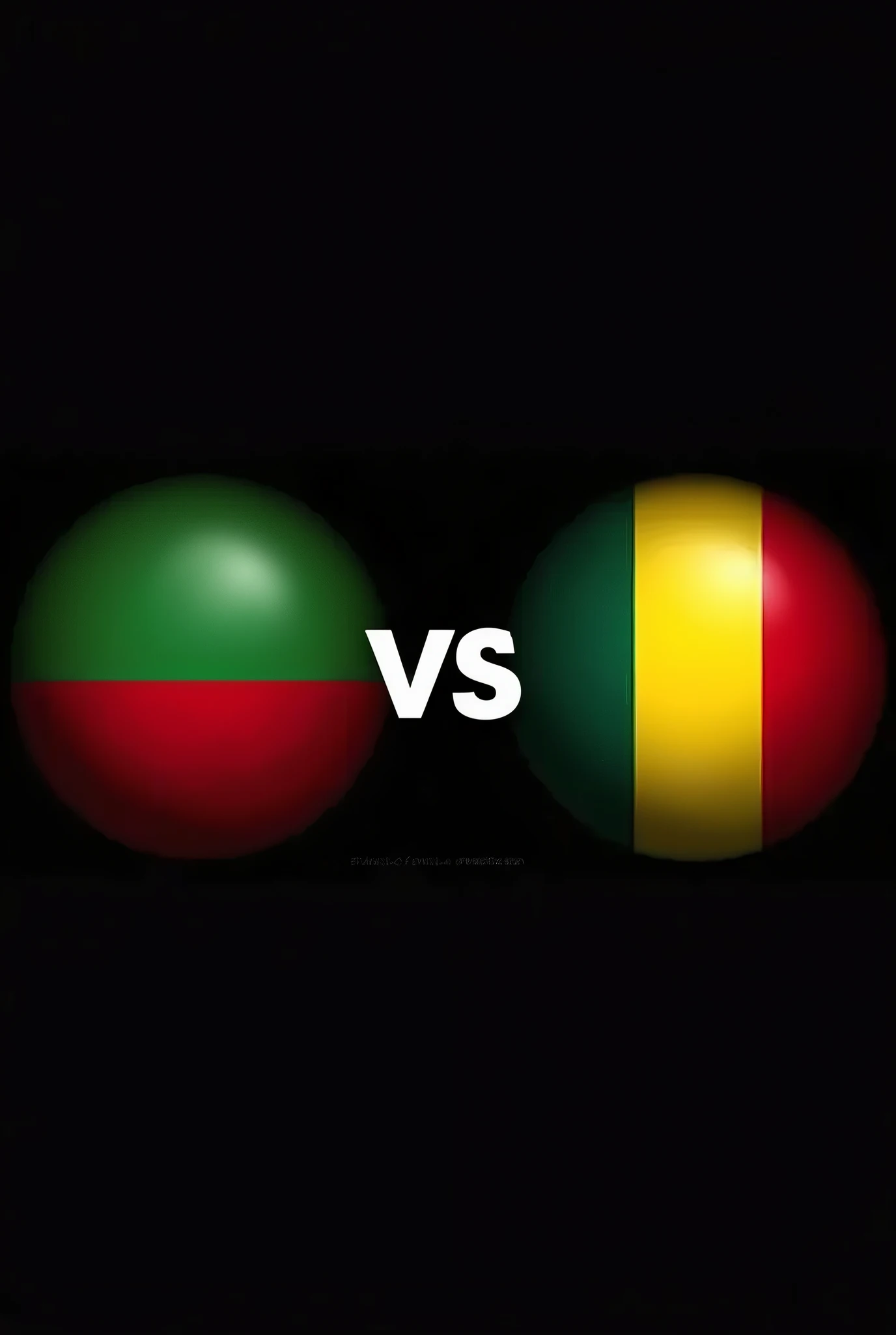  Create an image with a black background .  On the left ,  on the right — the second teams logo or flag . Between them, in the center,  insert  " vs ".  Image format — 19 :9.

Data : 

 predictions for the match Lithuania - Romania . 