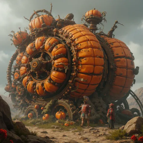 Heavy Machinery made of pumpkin, Magic Realism Style, Fairy Tales, Halloween.

dynamic movement, full body, photorealistic, Professional, perfect composition, intricate details, ultra-detailed