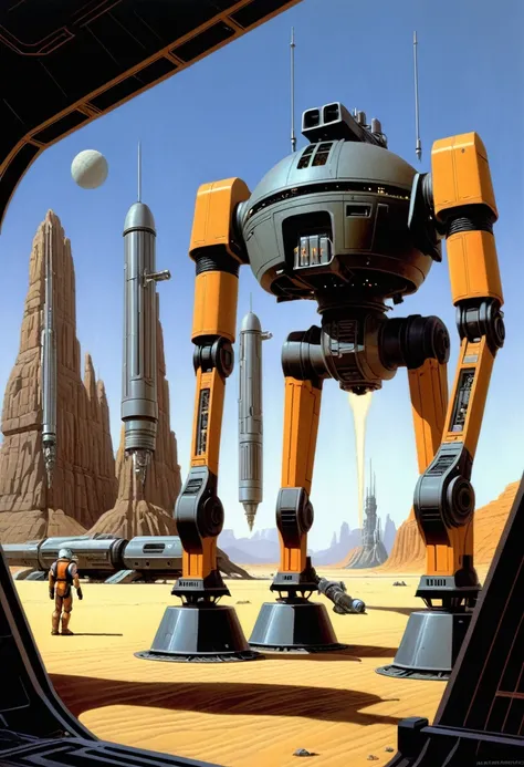 Heavy Machinery, science fiction, by Ralph McQuarrie.
best quality, masterpiece, intricate details, ultra-detailed