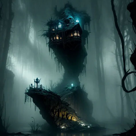 a massive ancient abandoned magical ship, hyper realistic and highly detailed, overgrown with luminescent moss, mysterious atmosphere, dark underwater scenery with a full moon, glowing lights spread evenly, (best quality,4k,8k,highres,masterpiece:1.2),ultr...