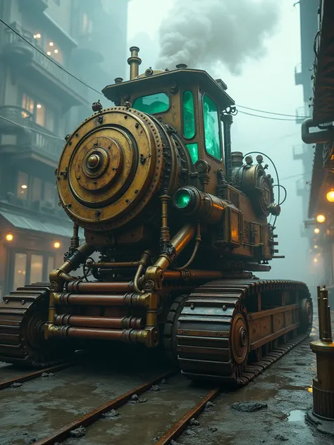 IMG_4712.CR2: ((Masterpiece)), ((ultra-detailed, 8k quality)), (top quality), (best composition), (high resolution), massive steam-powered excavator with bronze gears and copper piping, billowing steam clouds, Victorian aesthetic fused with heavy machinery...