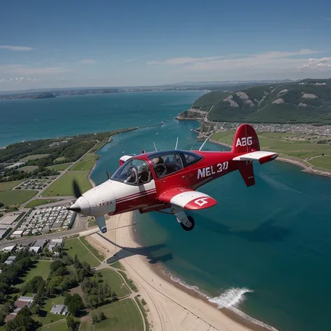 a Young Boy of age 20 in a SMALLEST MINI AIRCRAFT IN THE WORLD flying it in air