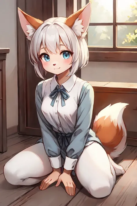 masterpiece,best quality ,Furry ,Cute Fox Female , Polite clothes
