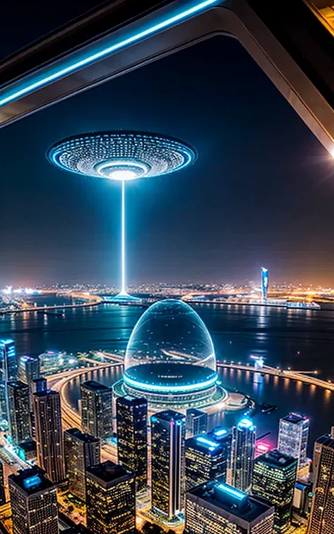 Beautiful city of the future。
