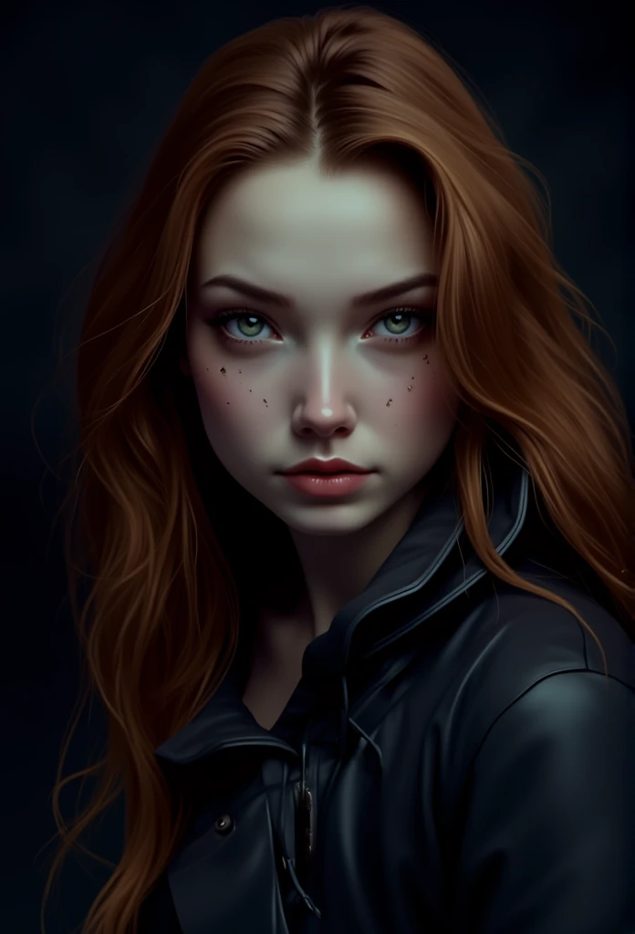 Woman with caramel hair and wolf eyes