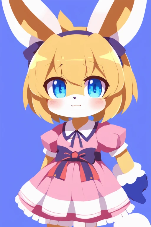 a close up of a cartoon bunny girl in a dress, loli in dress, original chibi bunny girl, , bunny girl, loli, splash art anime loli, female furry mini cute style, small loli girl, anime girl named lucy, rin, kagamine rin, inspired by Kanbun Master, from tou...