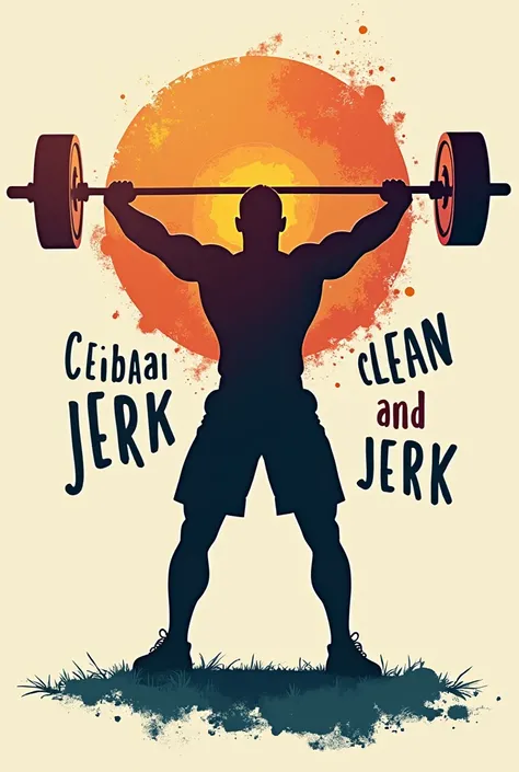 a detailed silhouette of someone doing clean and jerk weightlifting movements, text "The clock is ticking. Are you becoming the person you want to be?", COBT brand logo as background, coloured  design, clean and elegant composition