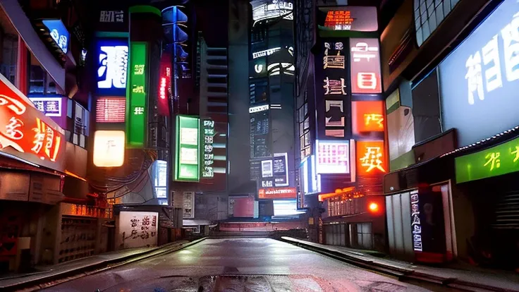 future, cyberpunk, kowloon walled city, underground, streets, dark, night, dirty, fusion