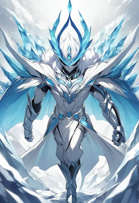 As the seventh Espada in the Bleach universe, Glacius would be an Arrancar with a unique, icy appearance. His outfit would be adapted for the Bleach universe, consisting of silver and blue battle armor, with ice details and crystals adorning his shoulders....