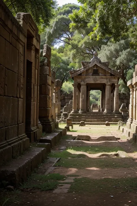 archaeological site, with ruins, Naturaleza, temples, animals