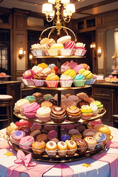 jewel cupcakes、donut、Macaroons、cake stand 、Pudding、Canelé