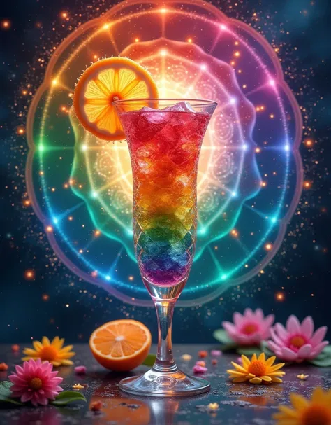 colorful cocktails line the bar，each is inspired by fairy tales and whimsical themes from。one drink can sparkle like a starry ni...