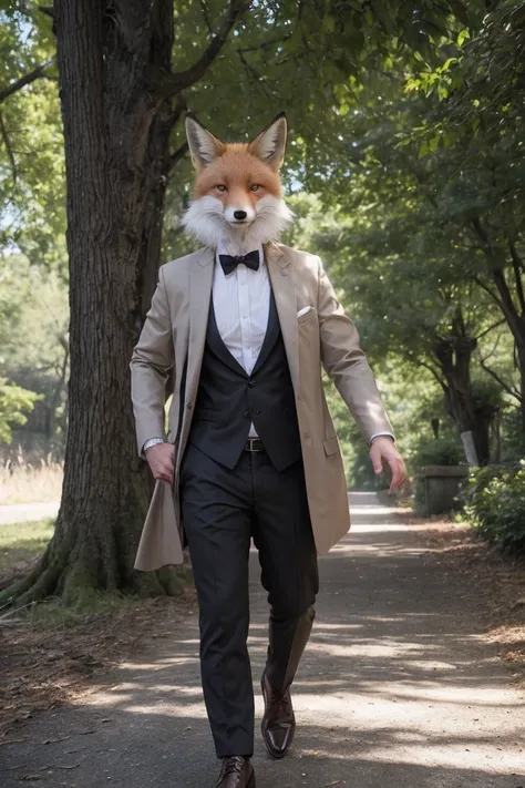 Handsome fox , Polite clothes
