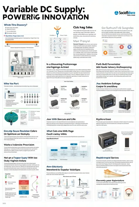 Here are some creative poster ideas for a variable DC supply project:

1. **Title & Overview:**
   - Bold title: “Variable DC Supply: Powering Innovation”
   - Brief project overview, explaining the purpose and applications of a variable DC supply.

2. **C...