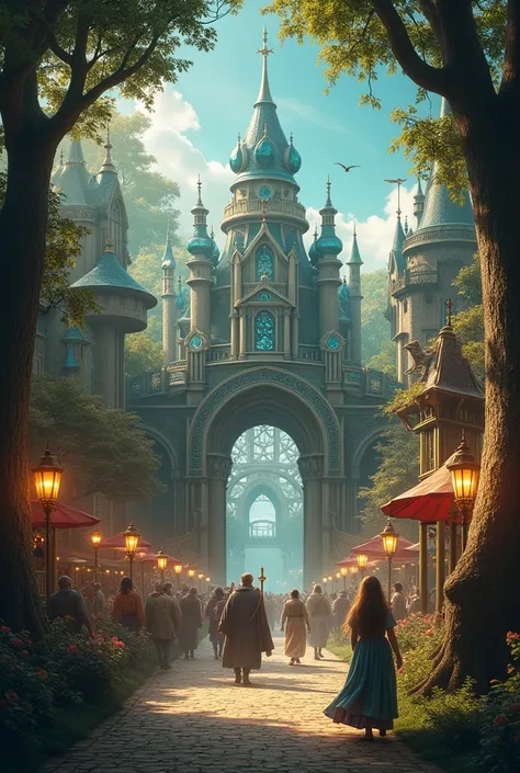 Beyond the veil of reality lies a fantastical amusement park, where imagination knows no bounds and dreams dance freely across the tapestry of the sky. A grand gate, wrought of shimmering stardust and luminescent jewels, heralds the entry into this realm w...